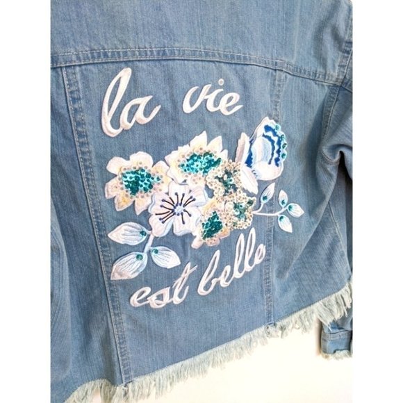 🎯 SALE 🎯Steele X Hatrik embroidered denim jacket size XS - Picture 2 of 5